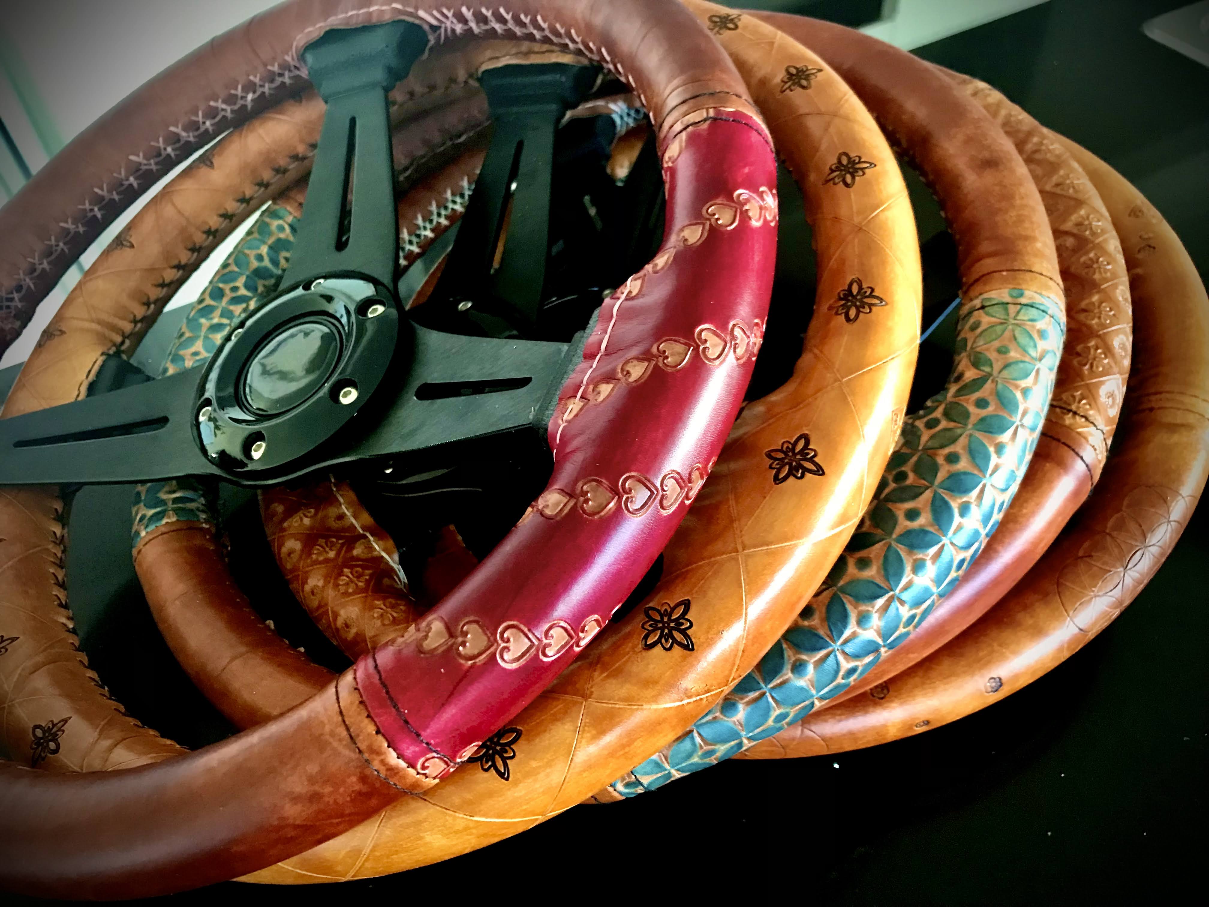 Custom leather steering wheel covers by The Sho Room – Theshoroom
