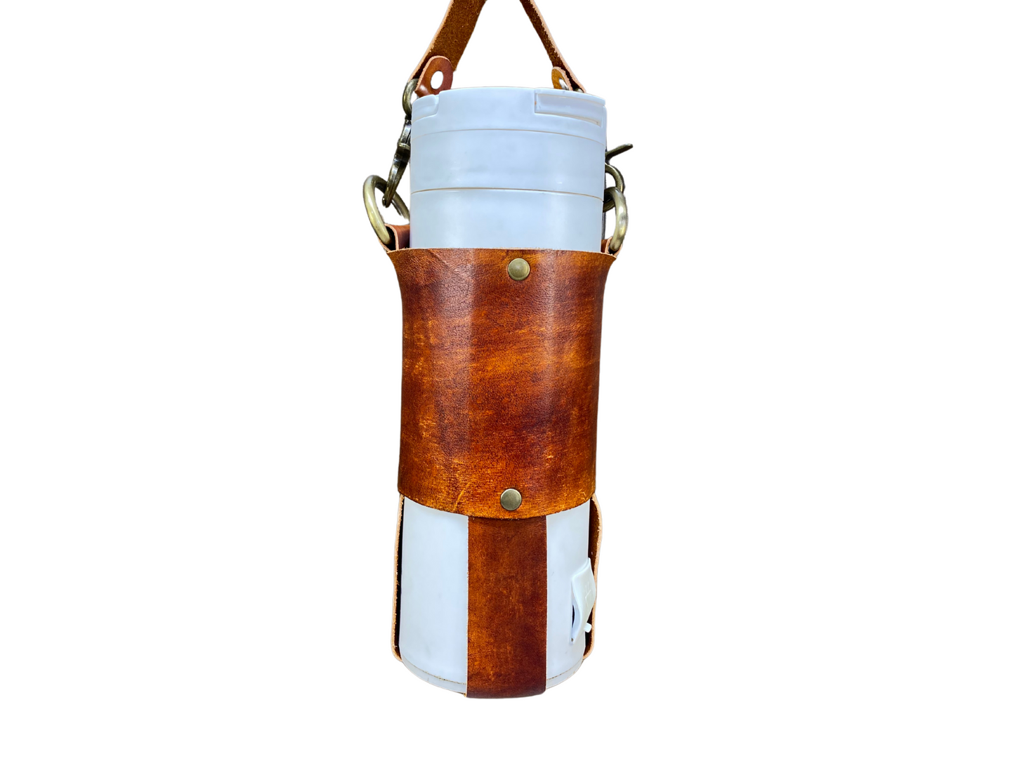 Leather water bottle / travel mug carrier sling