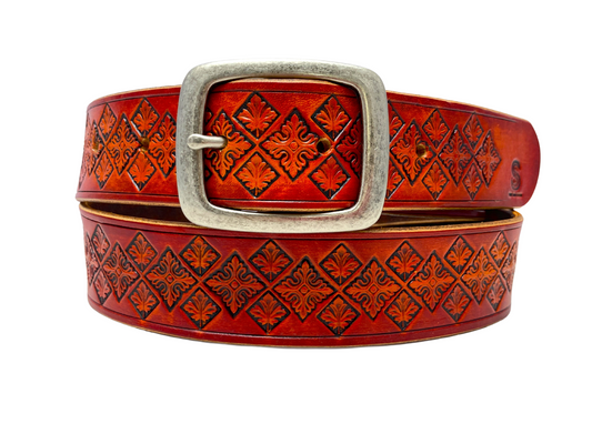 Wild explorer's leather belt - Autumn leaves