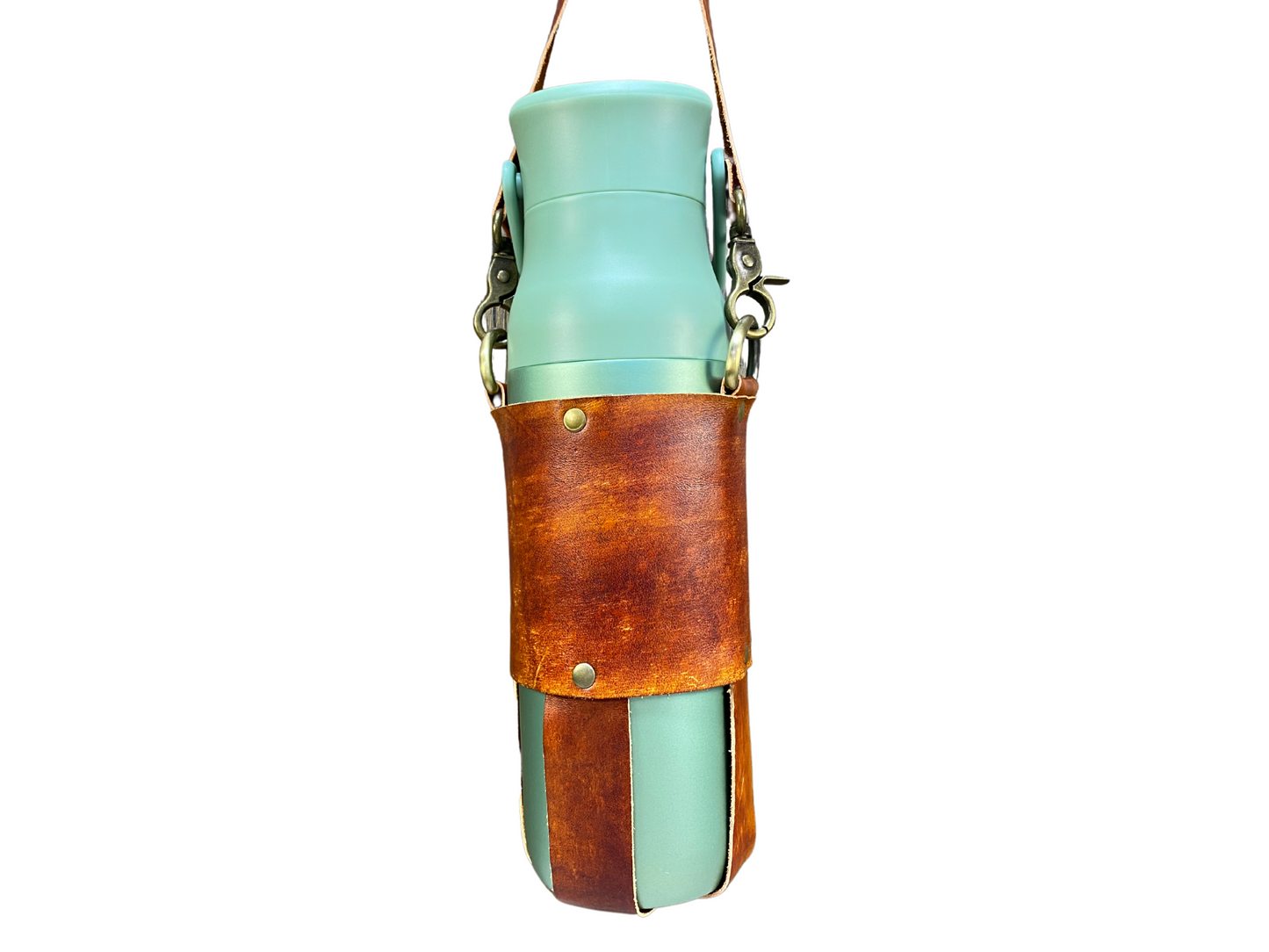 Leather water bottle / travel mug carrier sling