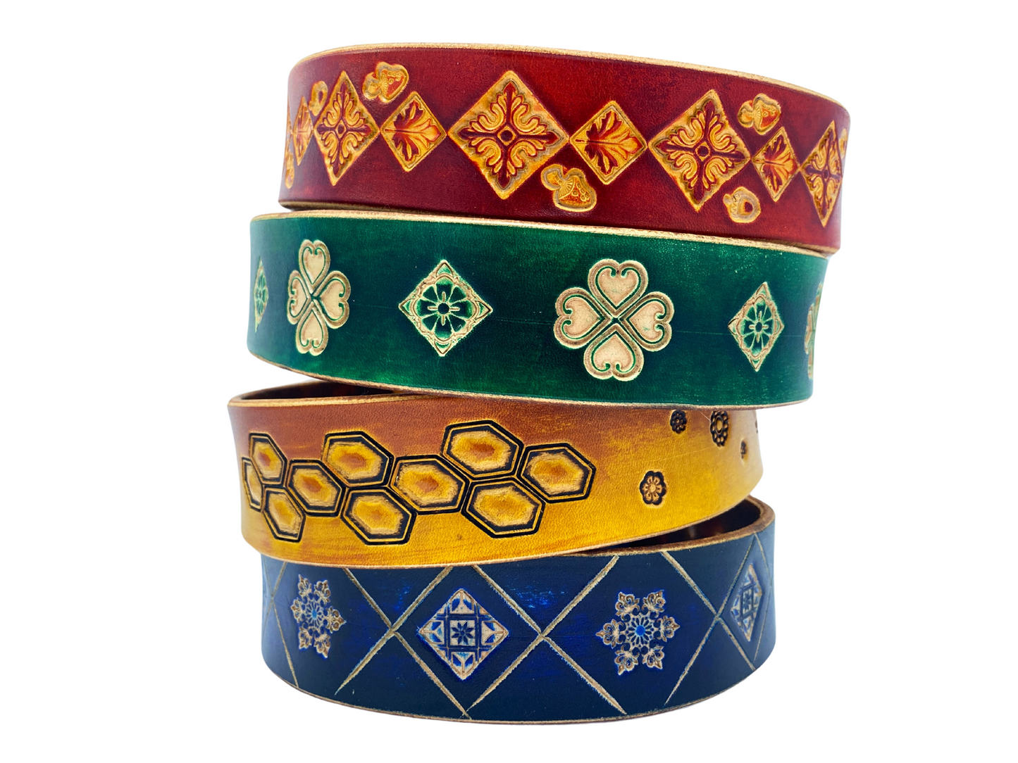 Nature inspired leather dog collars