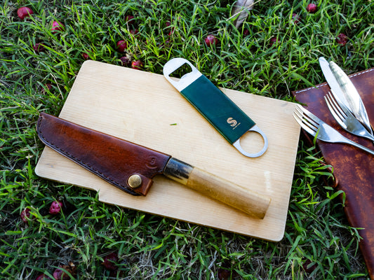 Hand dyed kitchen knife sheath