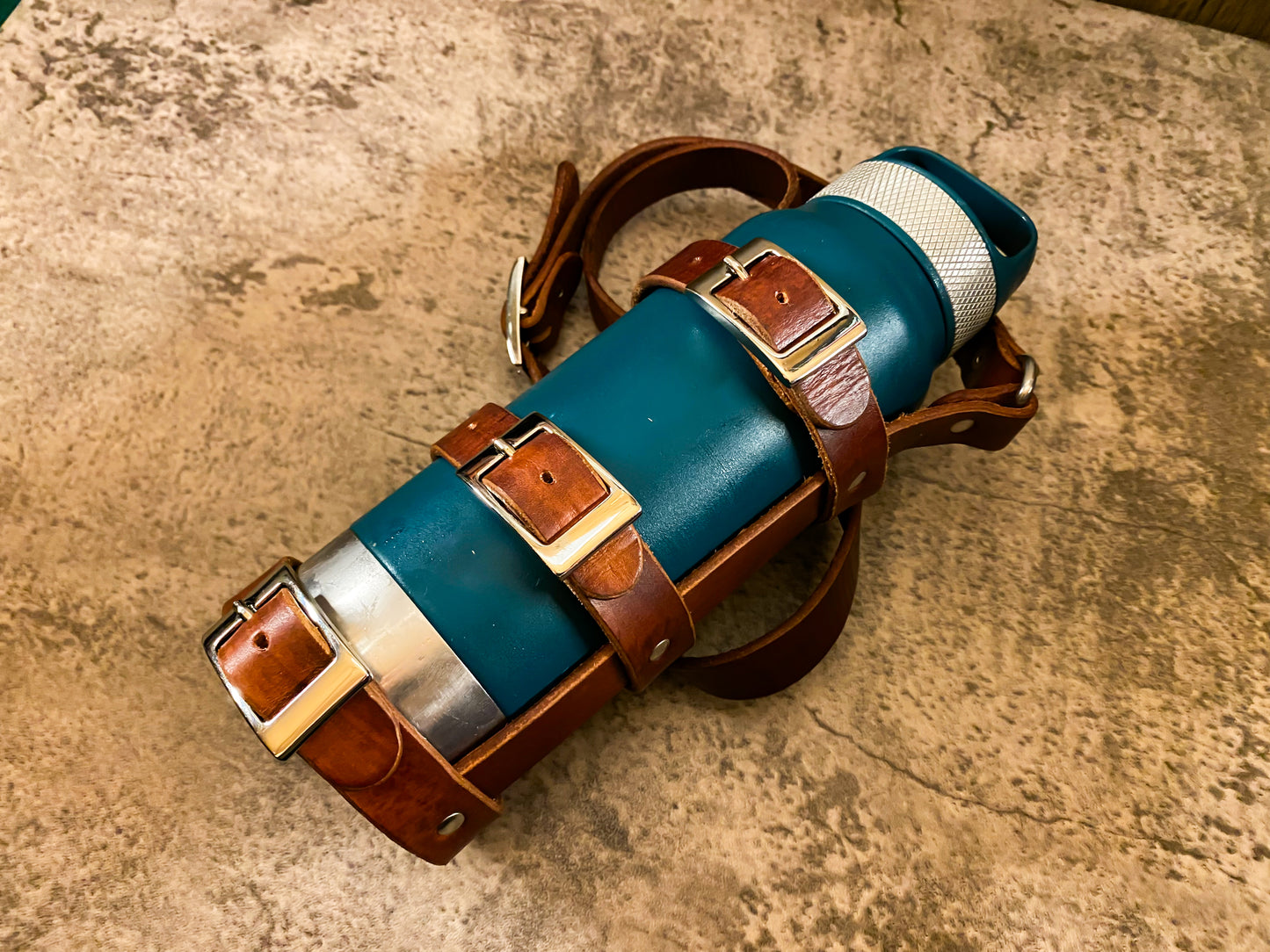 "The tough boy" leather water bottle sling