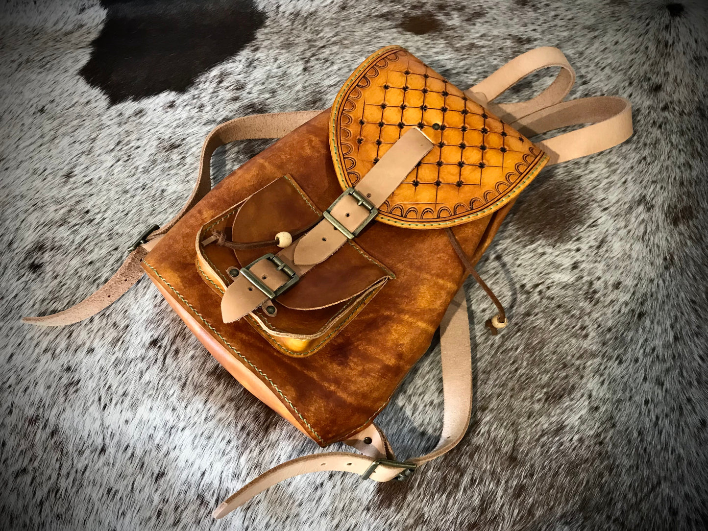Full leather backpack