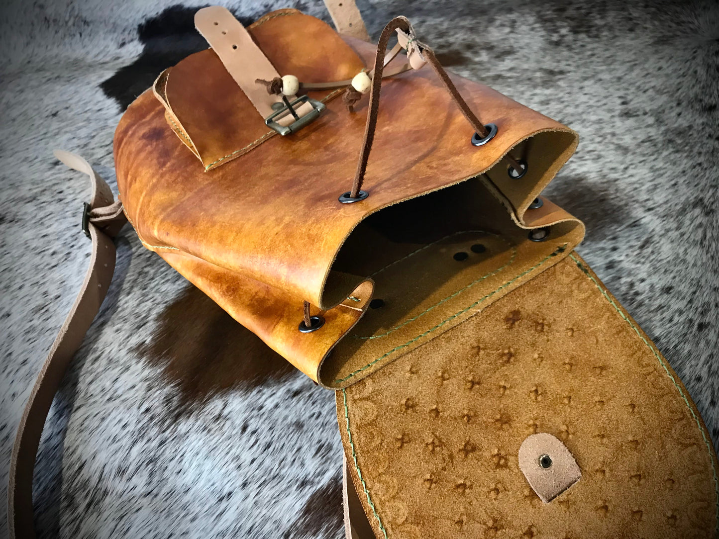 Full leather backpack