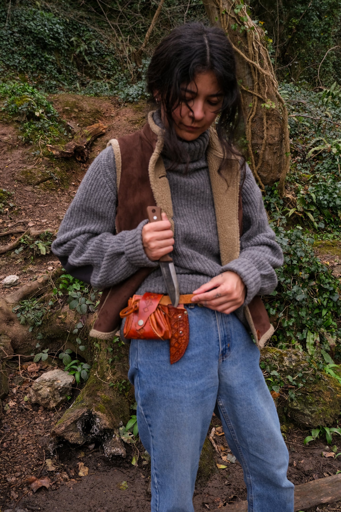 Bush crafters knife sheath with removable belt attachment