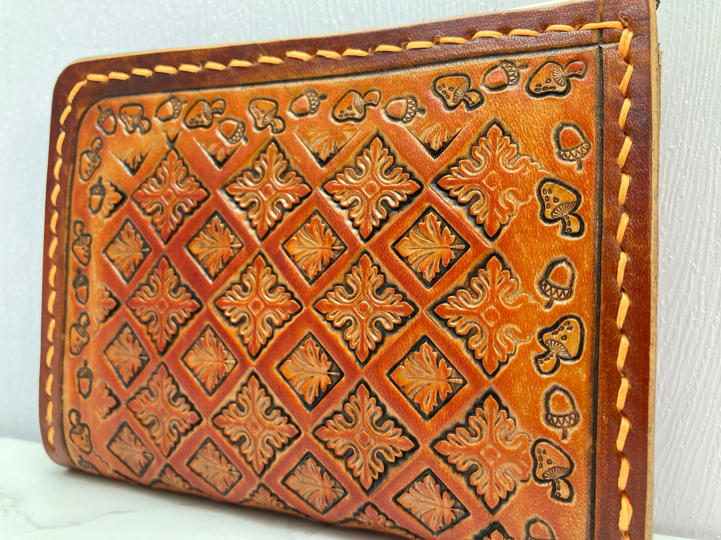 "Autumn leaves" Nature inspired leather zip wallet