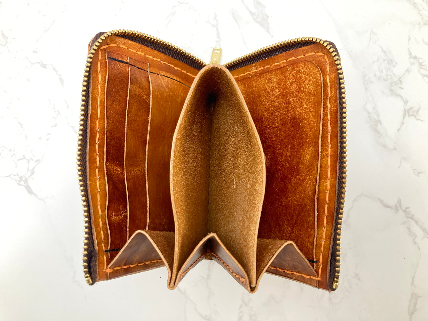"Autumn leaves" Nature inspired leather zip wallet
