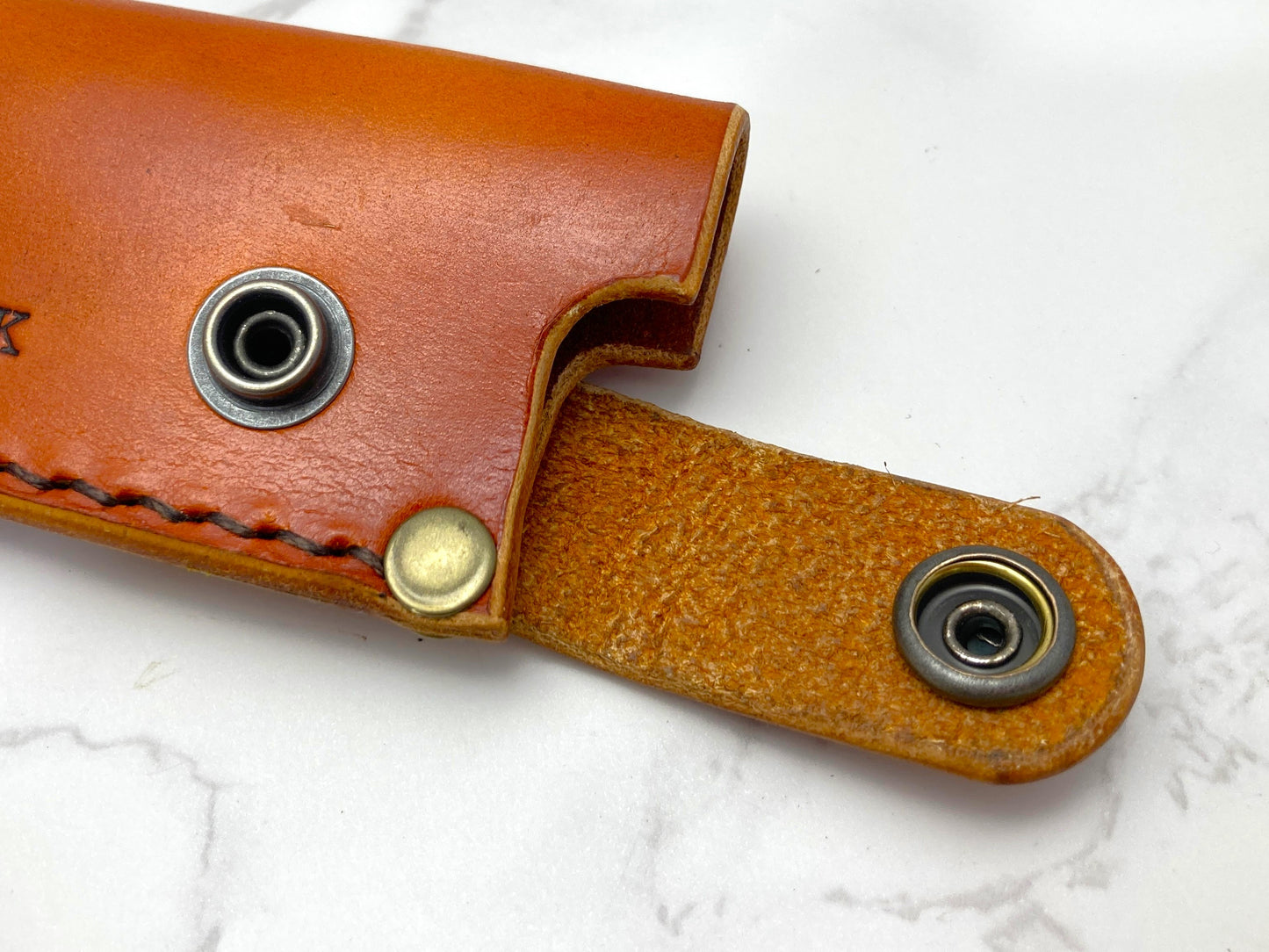 Handcrafted leather kitchen knife sheath -Plain