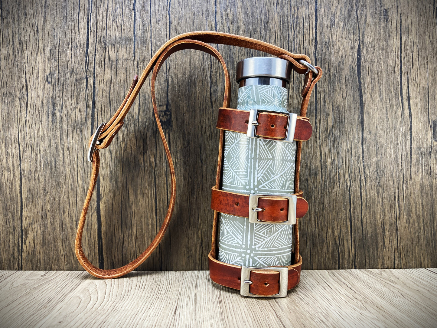 "The tough boy" leather water bottle sling