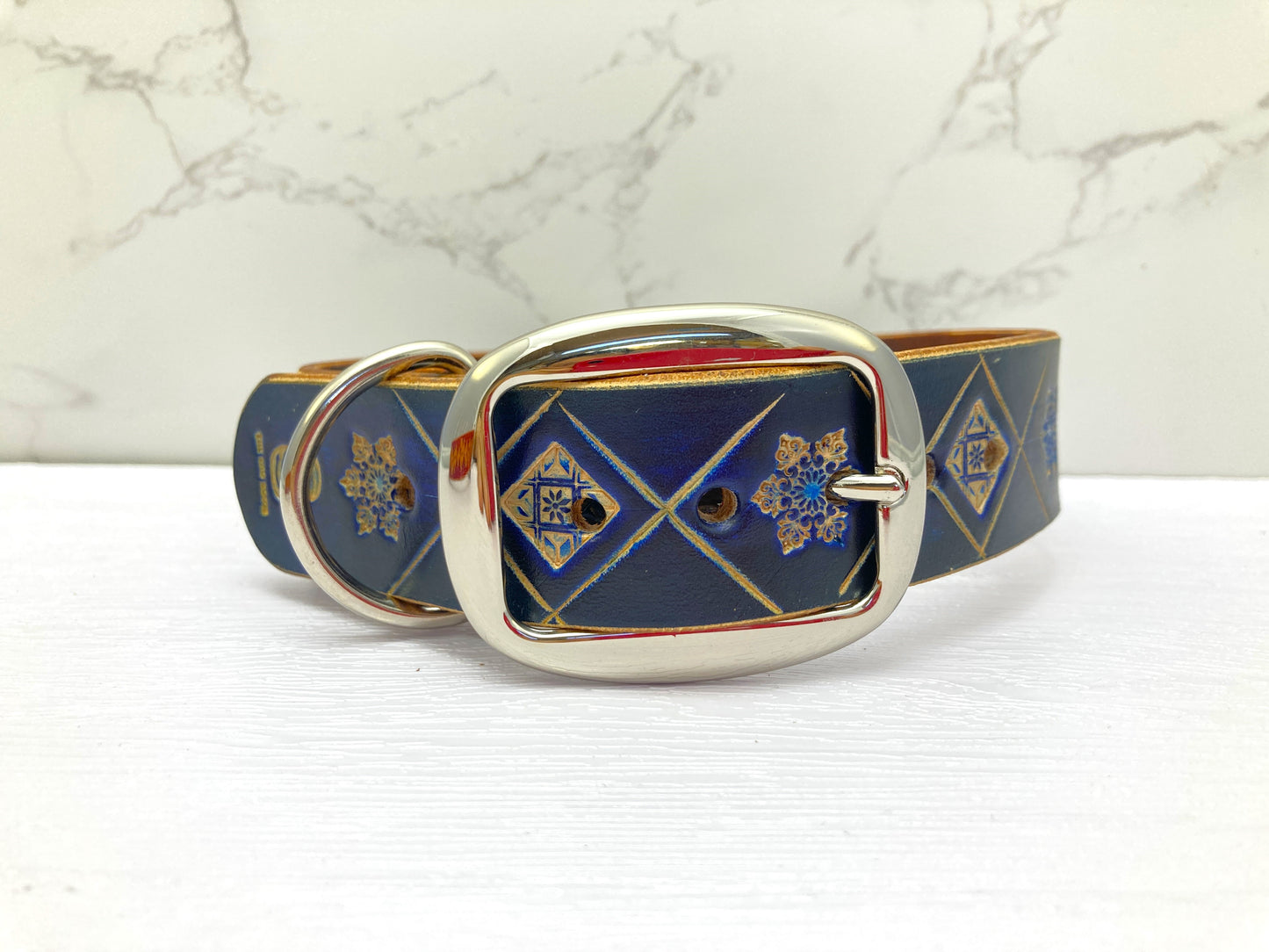 Nature inspired leather dog collars