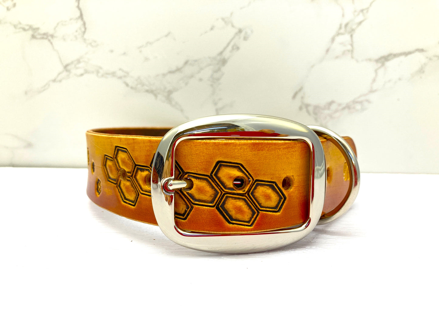 Nature inspired leather dog collars