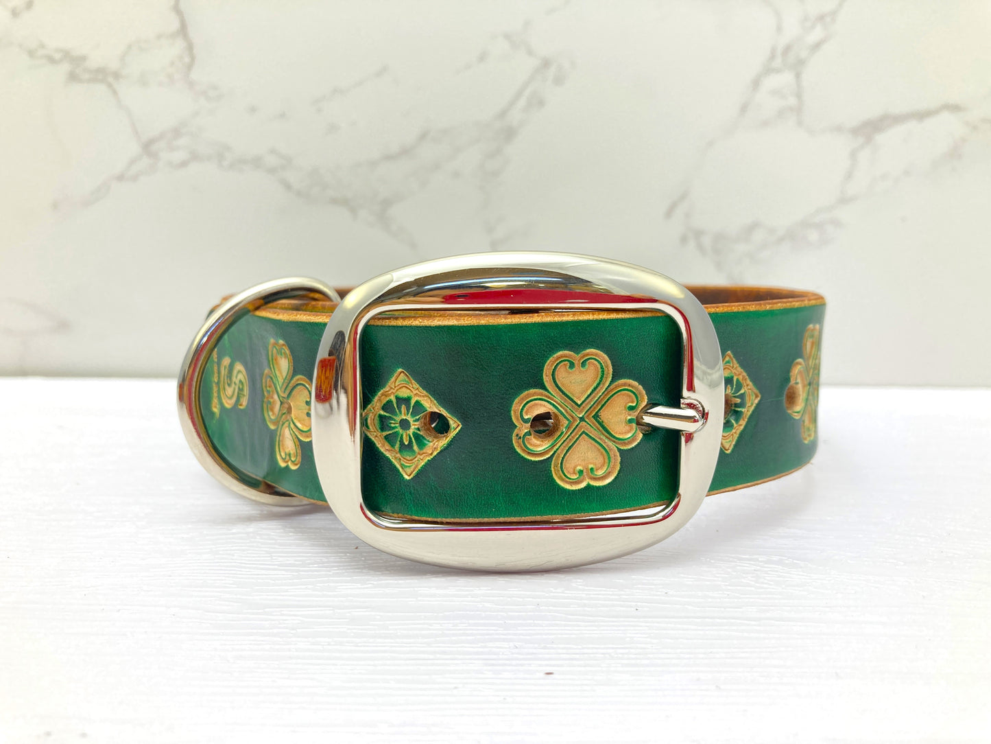 Nature inspired leather dog collars