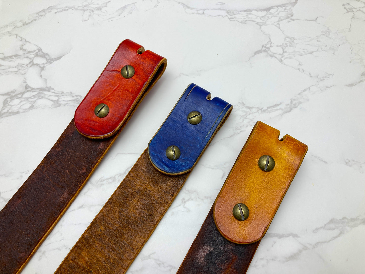 Wild explorer's custom leather belt - Blue ice