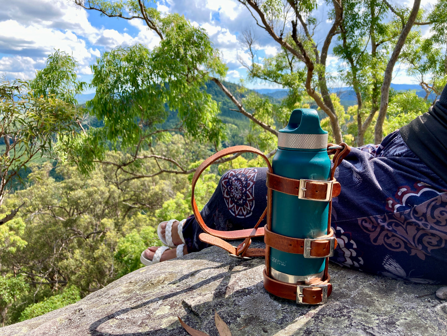 "The tough boy" leather water bottle sling