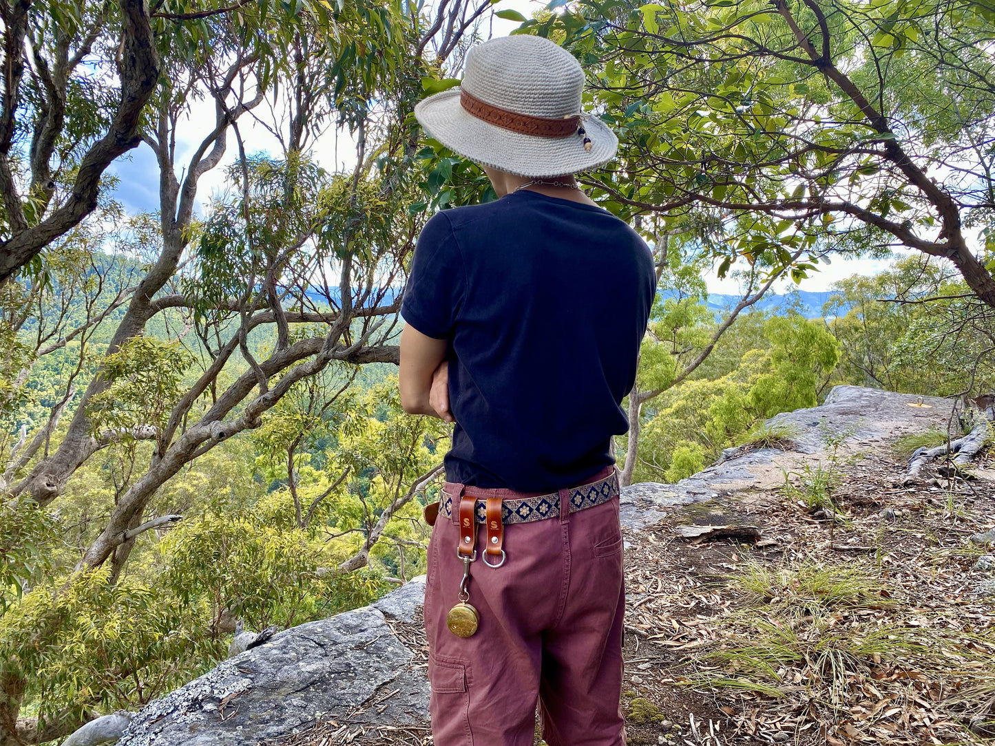 Wild explorer's custom leather belt - Blue ice