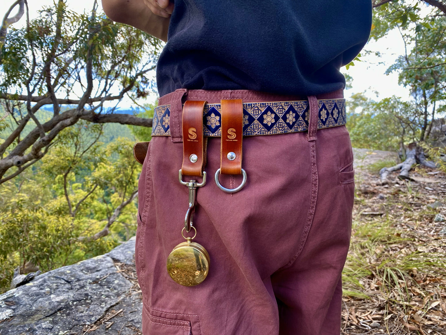 Wild explorer's custom leather belt - Blue ice