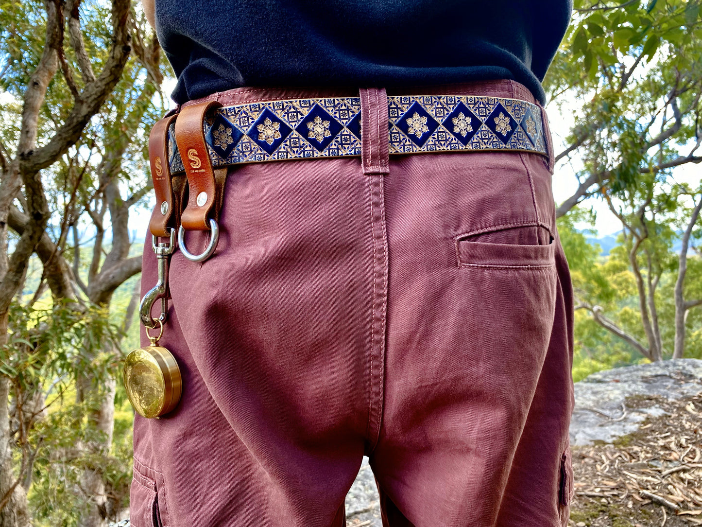 Wild explorer's custom leather belt - Blue ice