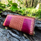 "Flower of life" nature inspired leather zip long wallet purse