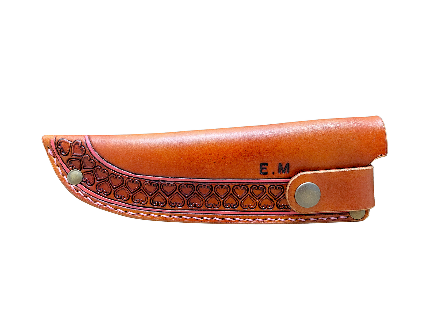 Handcrafted leather kitchen knife sheath -Love heart