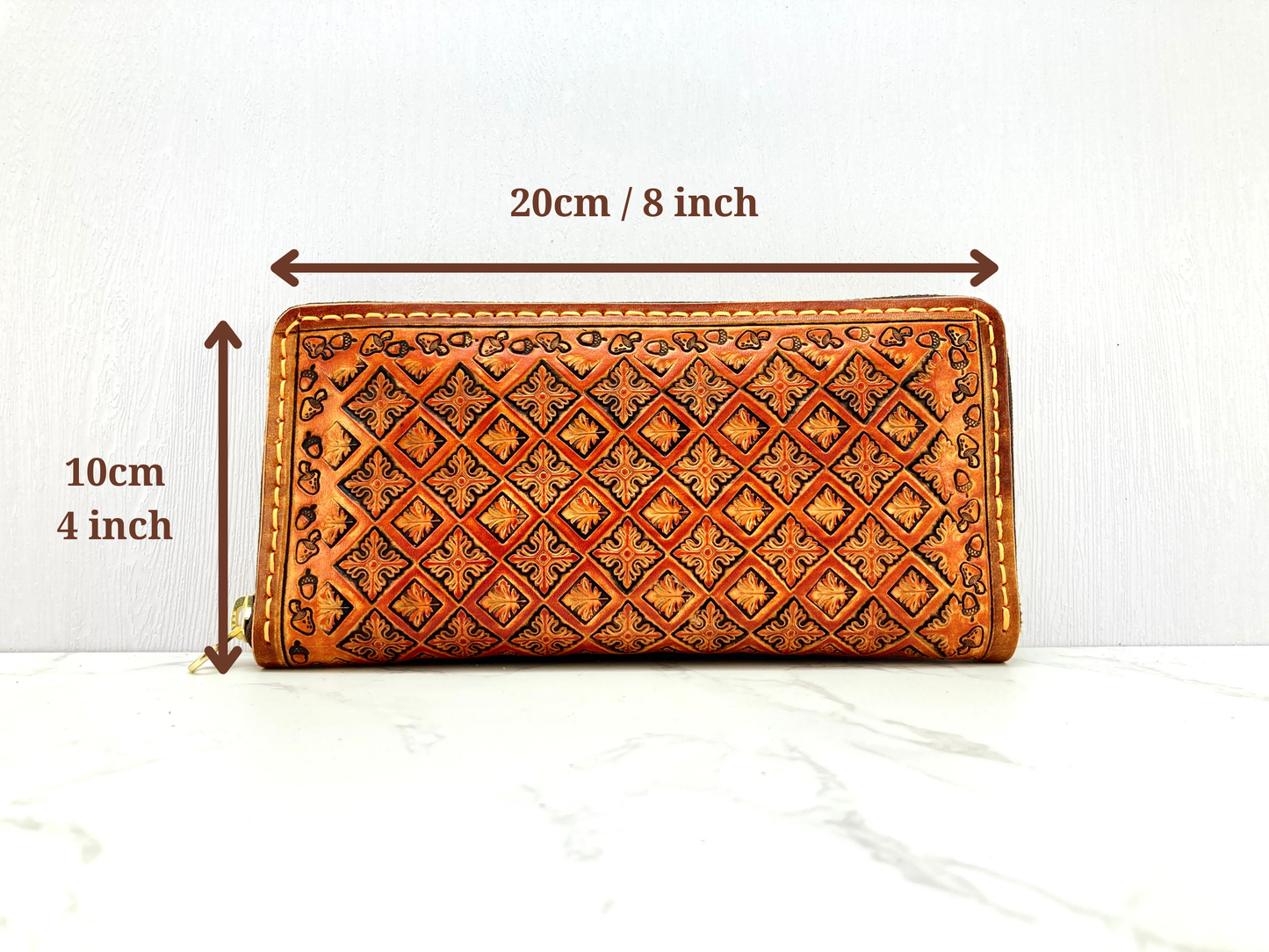 "Autumn leaves" nature inspired zip long wallet purse