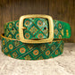 Nature inspired custom leather belt - Green nature