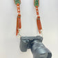 Adventurers full grain leather camera strap - green nature