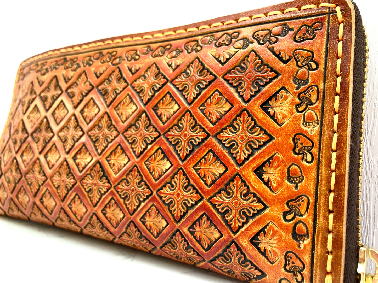 "Autumn leaves" nature inspired zip long wallet purse