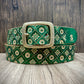 Nature inspired custom leather belt - Green nature
