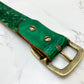 Nature inspired custom leather belt - Green nature