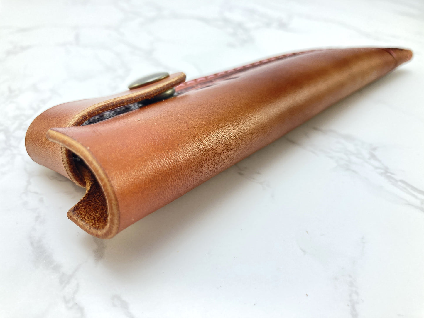 Handcrafted leather kitchen knife sheath -Love heart