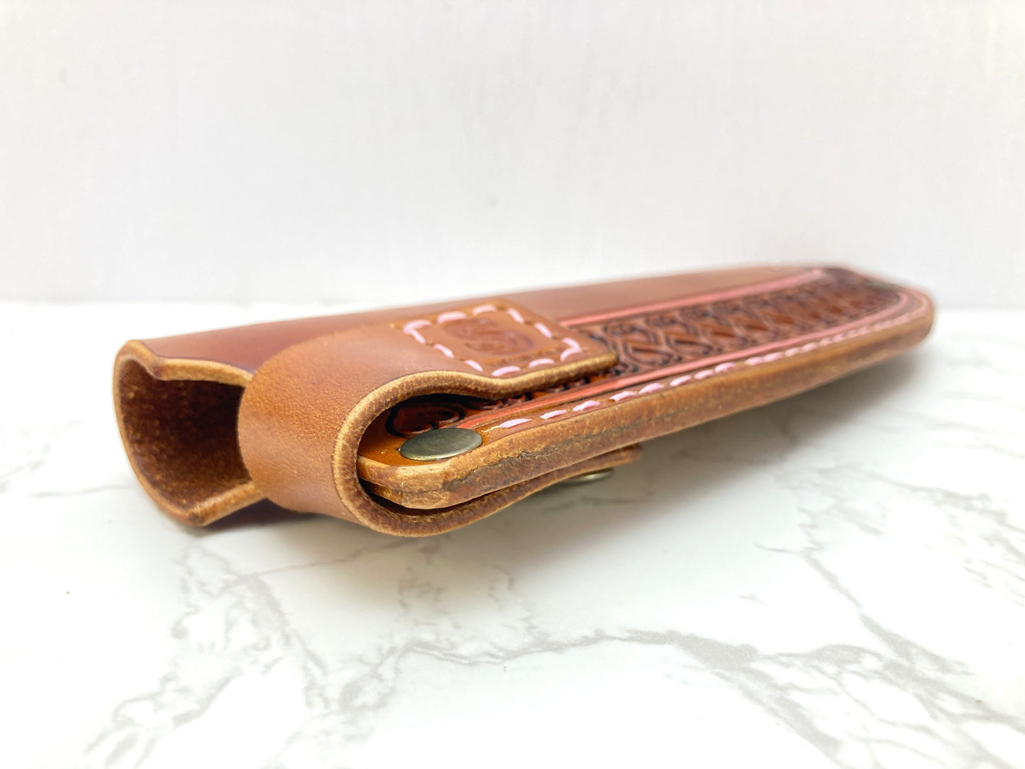 Handcrafted leather kitchen knife sheath -Love heart