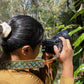 Adventurers full grain leather camera strap - green nature