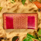 "Flower of life" nature inspired leather zip long wallet purse