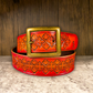 Wild explorer's leather belt - Autumn leaves