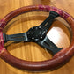 Leather Steering wheel cover made by The Sho Room - Love heart ox blood