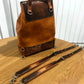 Hand embossed full leather backpack
