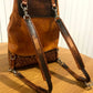 Hand embossed full leather backpack