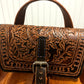 Hand embossed full leather backpack