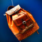 Hand embossed full leather backpack