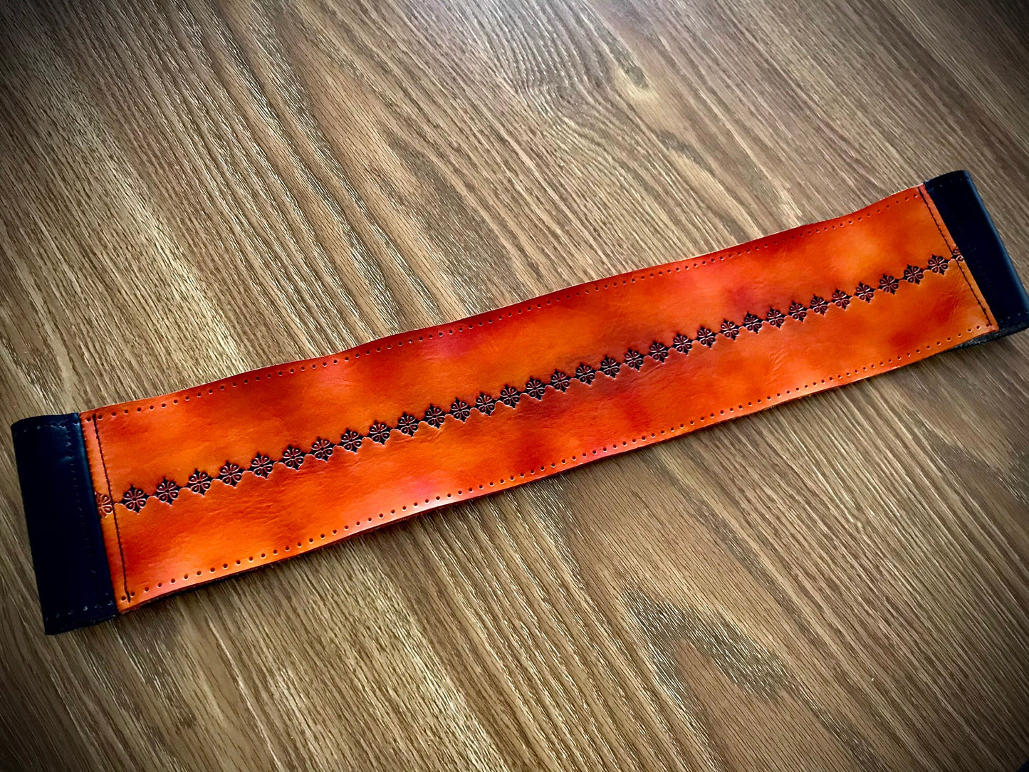 Dual tone hand tooled wheel wrap - Diamond